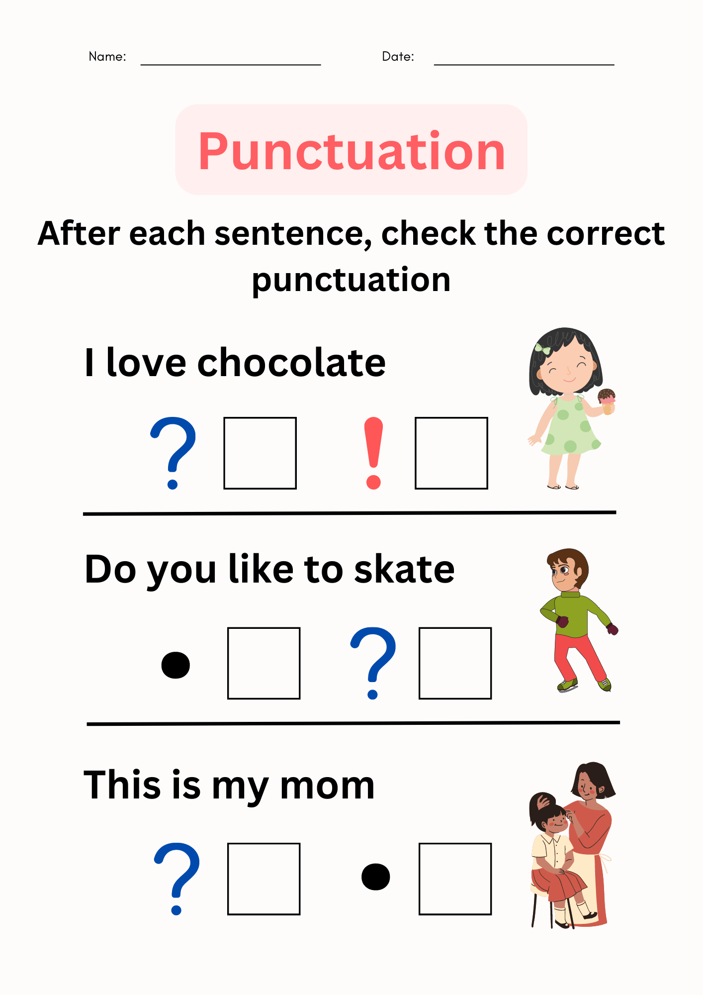 Punctuation Worksheets With Answers For Grade 1 Made By Teachers
