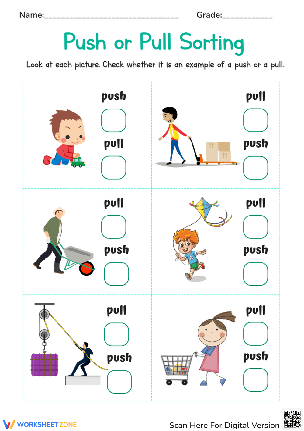 Push And Pulls Worksheets 2025