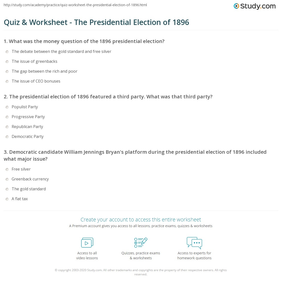 Free Printable Presidential Election Worksheets