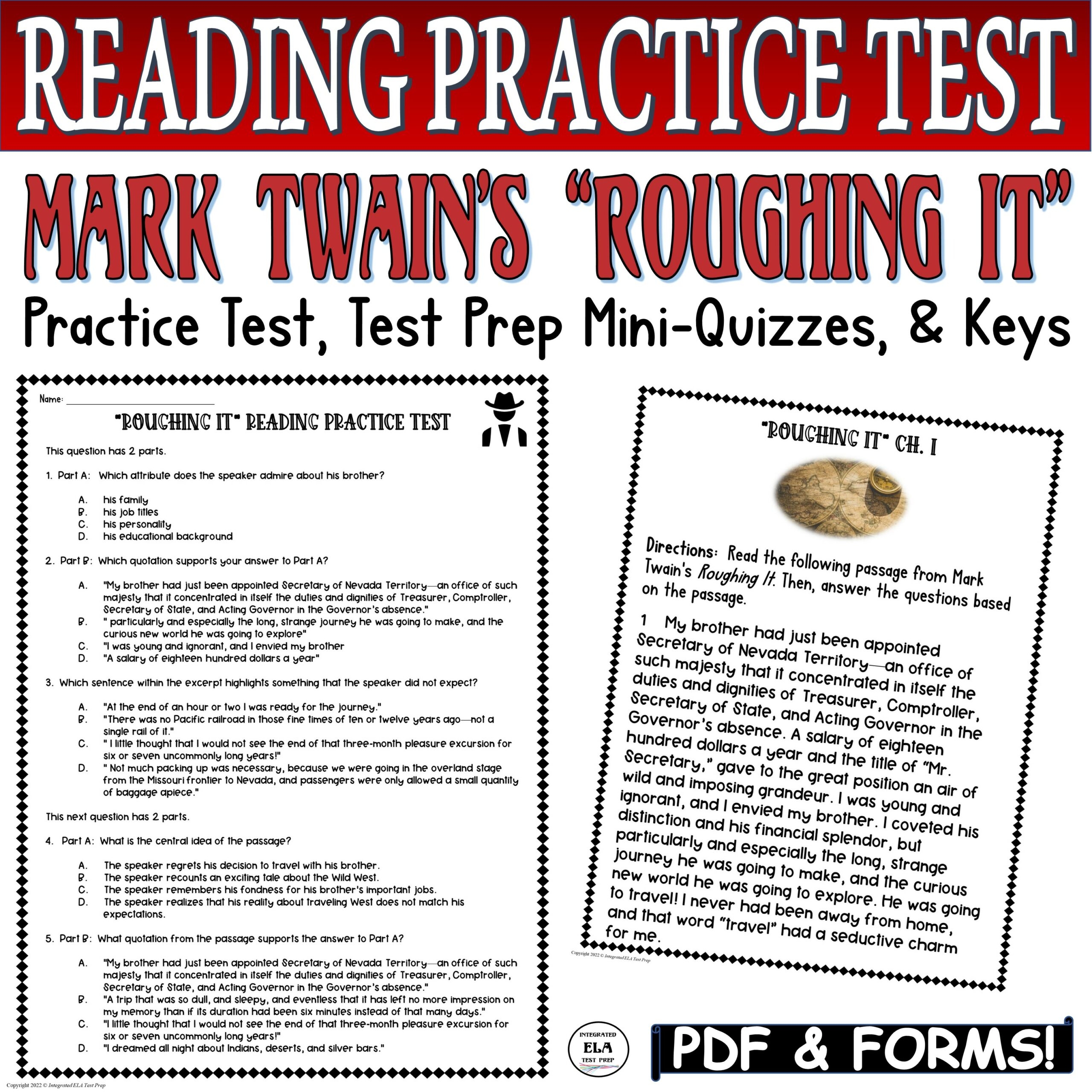 Reading Test Prep PRACTICE TEST Standardized Test Practice Mark 