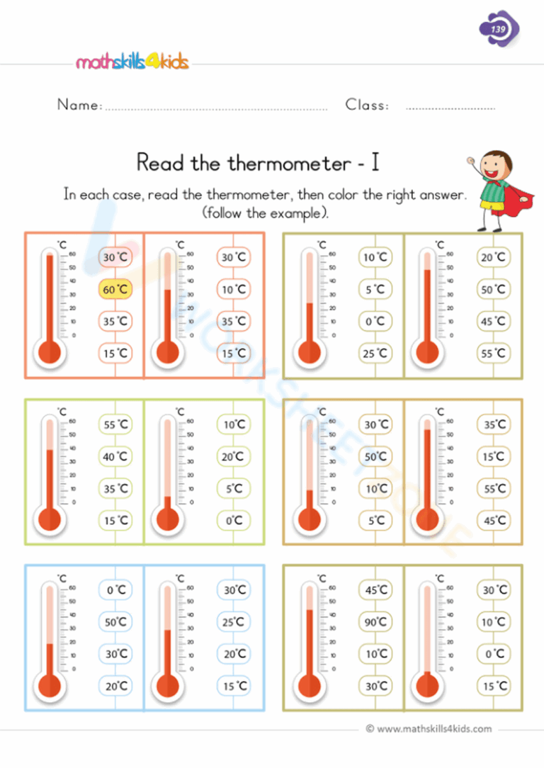 Reading Thermometer Worksheet