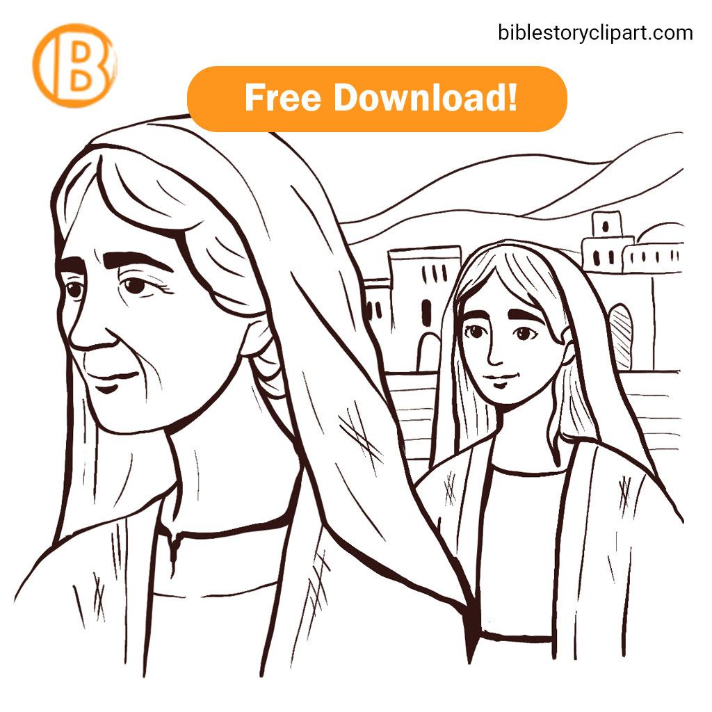 Ruth And Naomi Coloring Page Bible Story Clipart