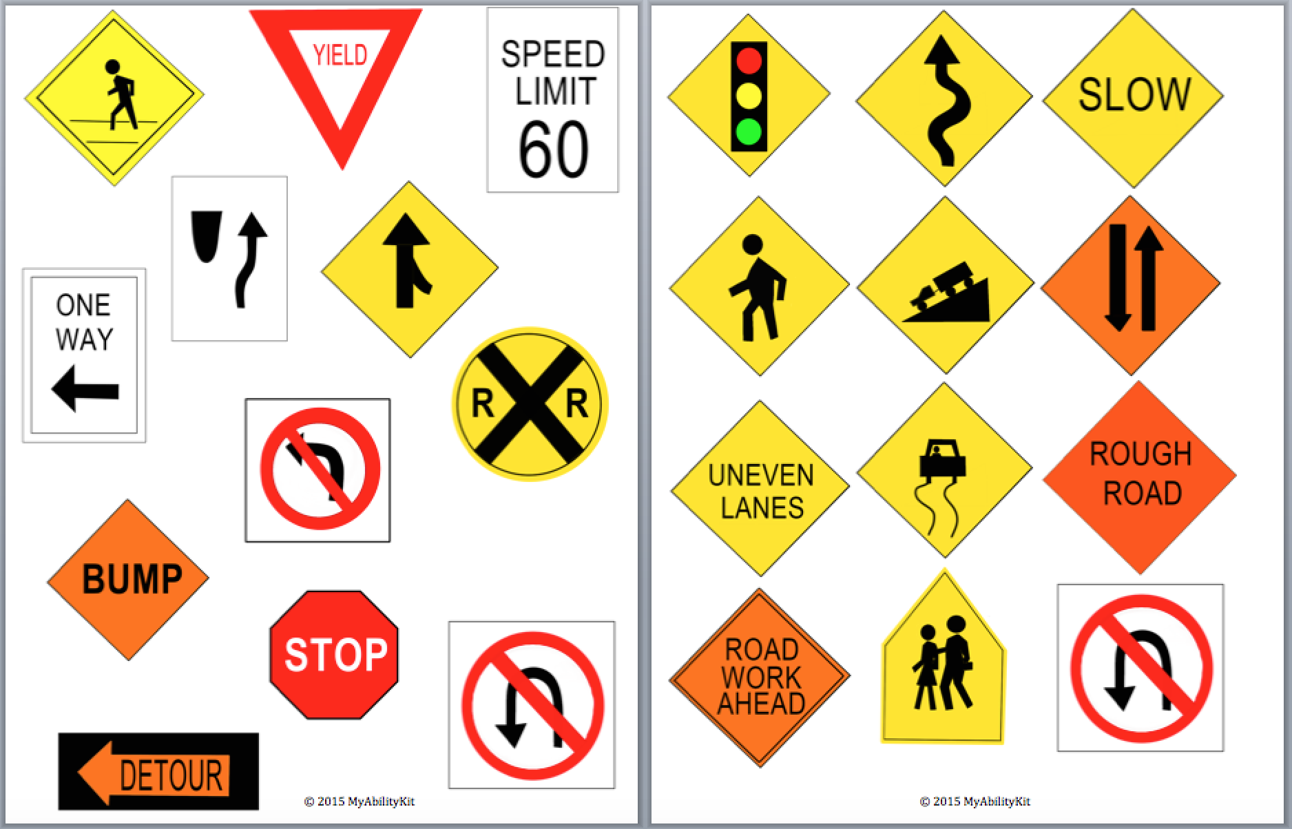 Safety Signs MyAbilityKit Autism Resources