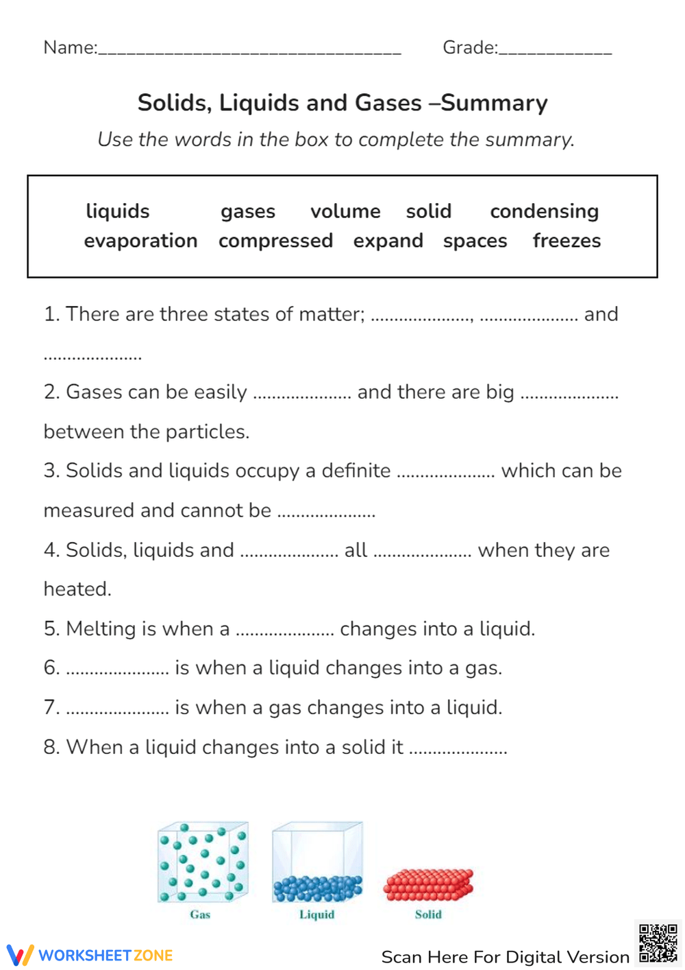 Middle School Science Worksheets Printable Free