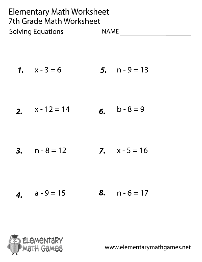 Free Printable Math Worksheets Algebraic Expressions
