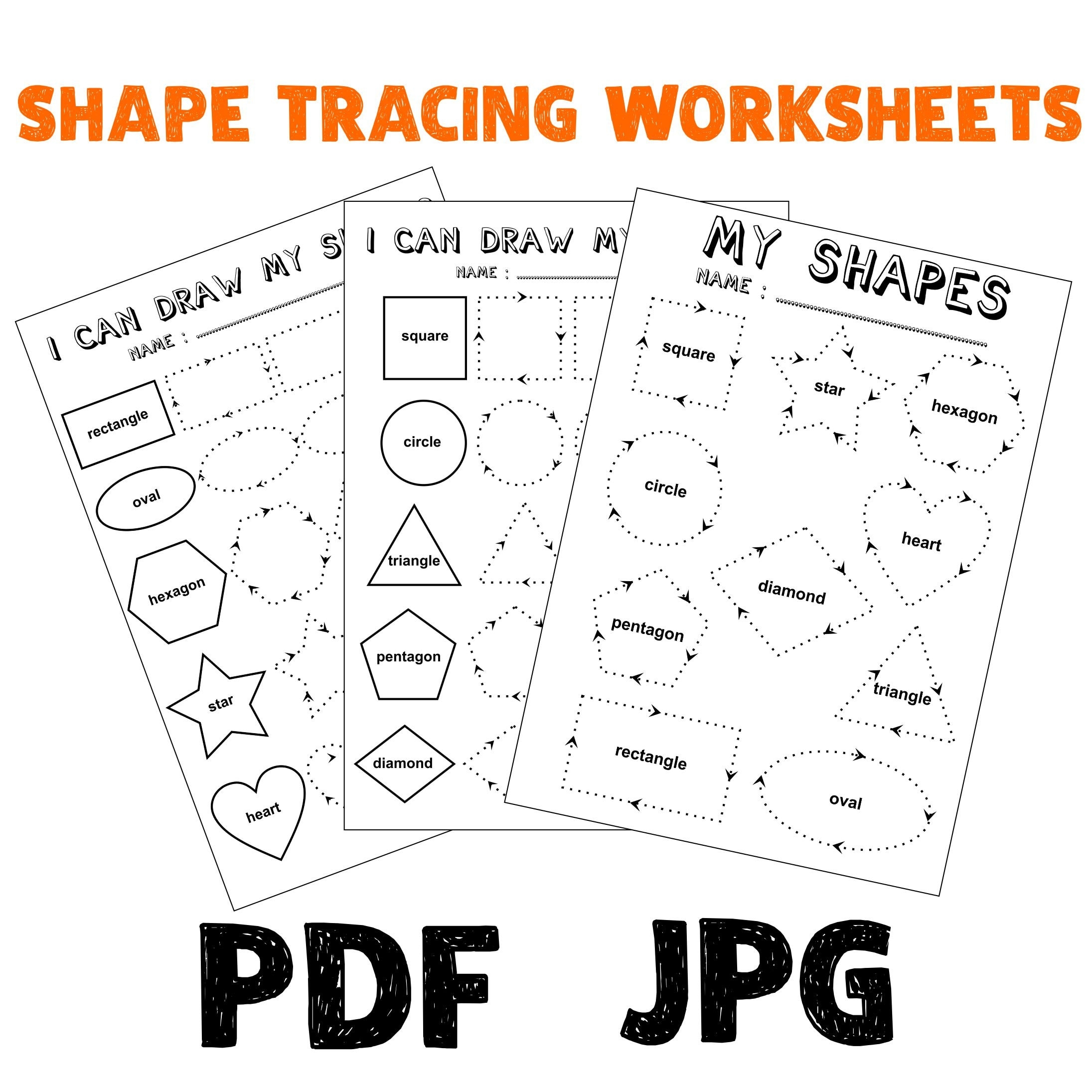 Shapes Trace Worksheets Free Printable Shapes Trace Worksheets Free Printable