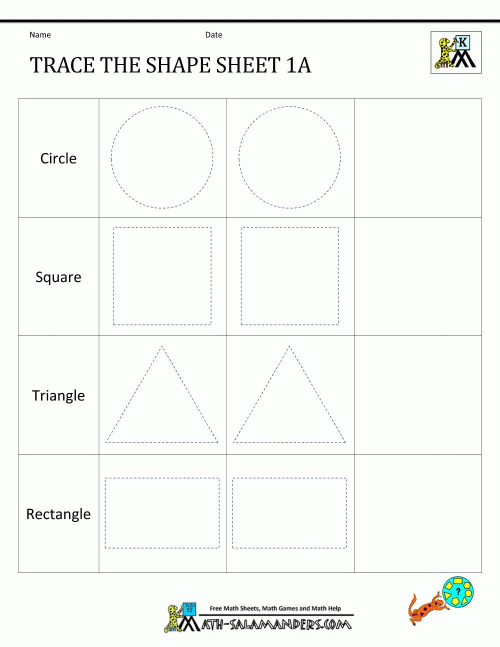 Shape Tracing Worksheets Kindergarten Shape Tracing Worksheets Kindergarten