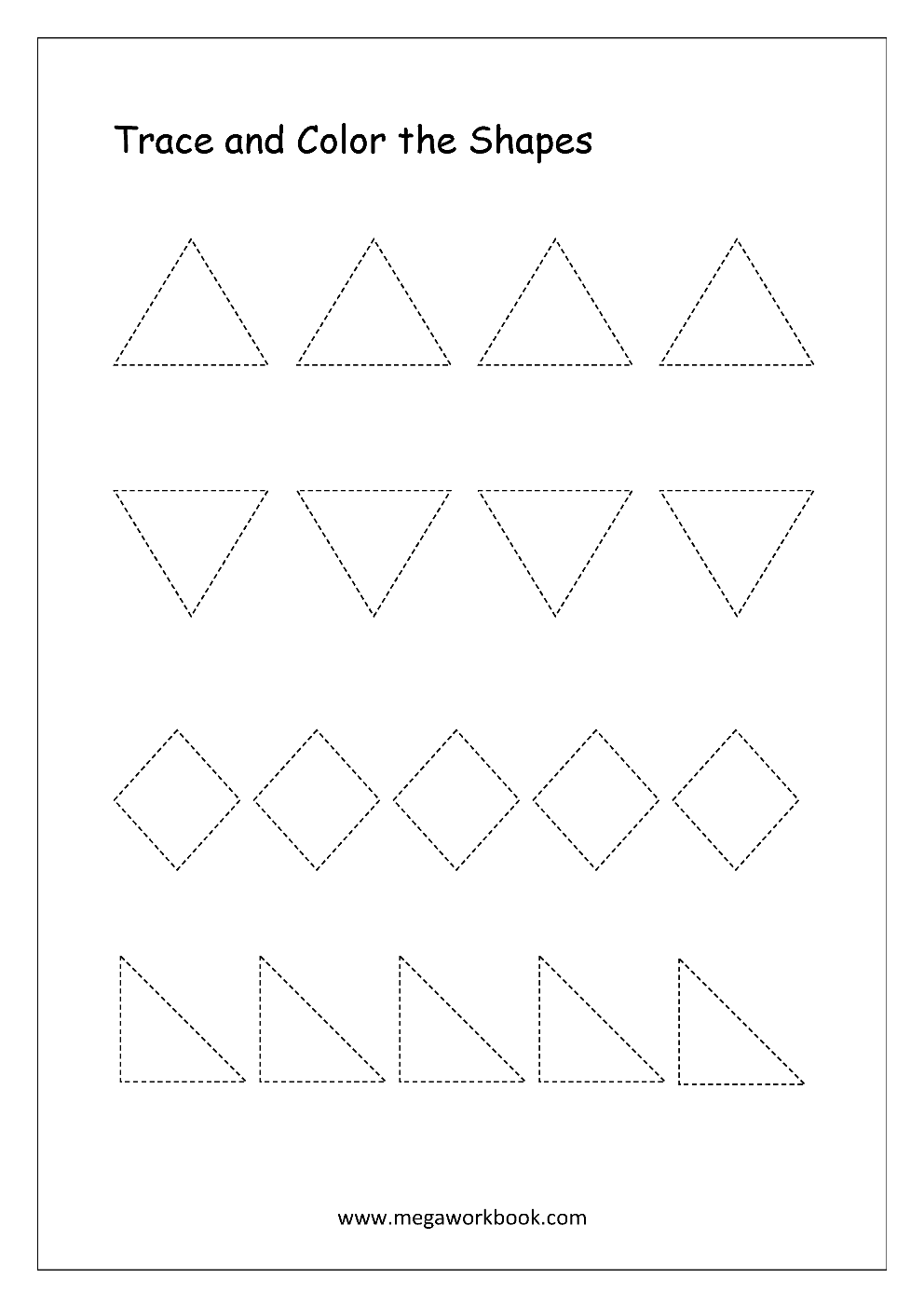 Shapes Worksheets For Preschoolers And Kindergarten Shapes Tracing Worksheets MegaWorkbook Shapes Worksheets For Preschoolers And Kindergarten Shapes Tracing Worksheets MegaWorkbook