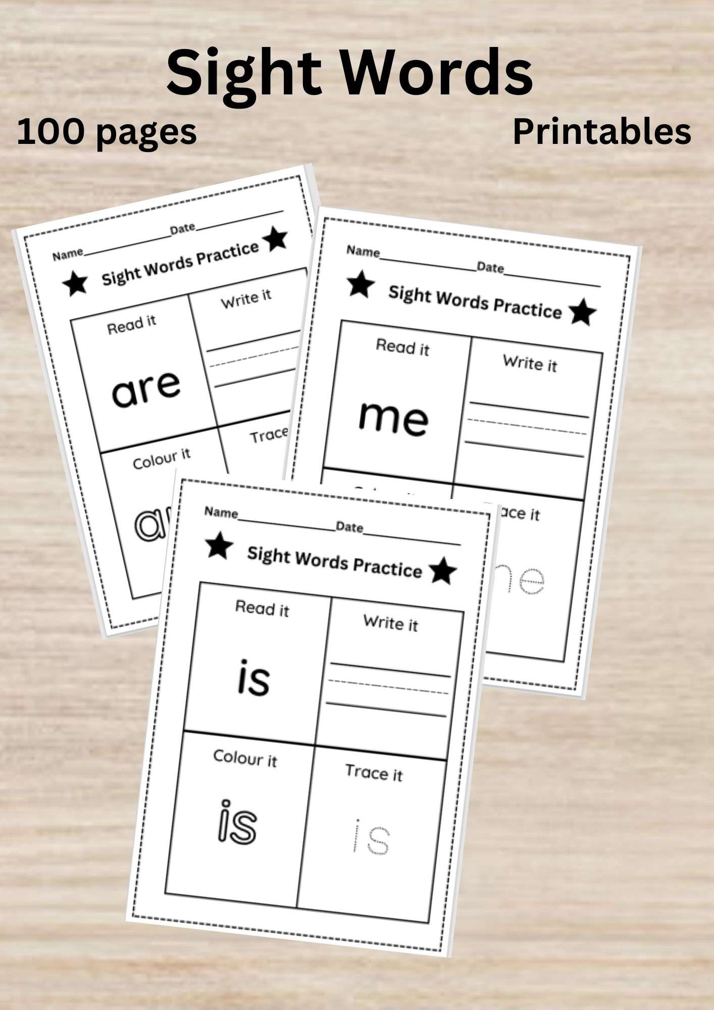 Free Printable Sight Word Worksheet Pack