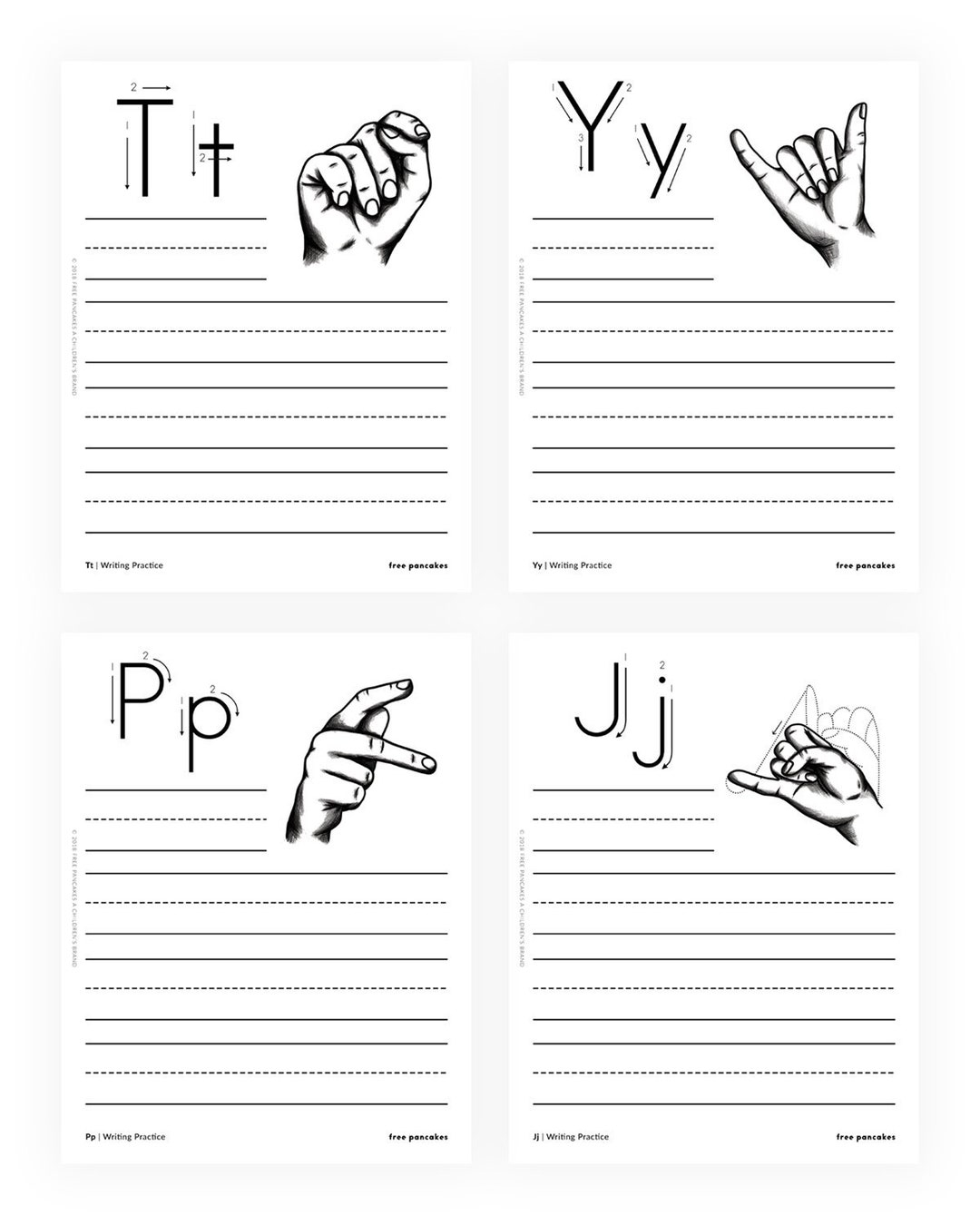 Sign Language Fingerspelling Printable Worksheets ASL Sign 
