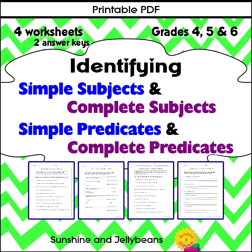Free Printable Subject Predicate Worksheets Free Printable Subject Predicate Worksheets