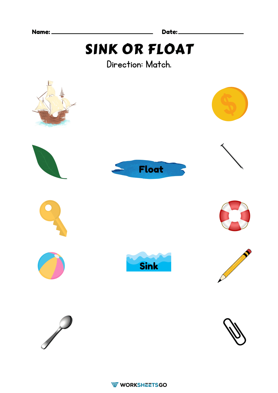 Free Printable Sink Or Float Worksheets