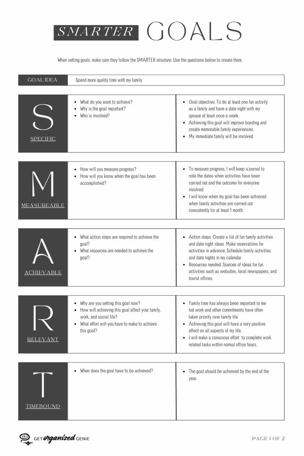 Downloadable Free Printable Smart Goal Worksheet Downloadable Free Printable Smart Goal Worksheet