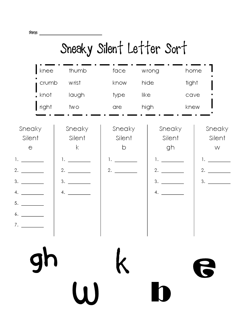 Sneaky Silent Letters FREEBIE