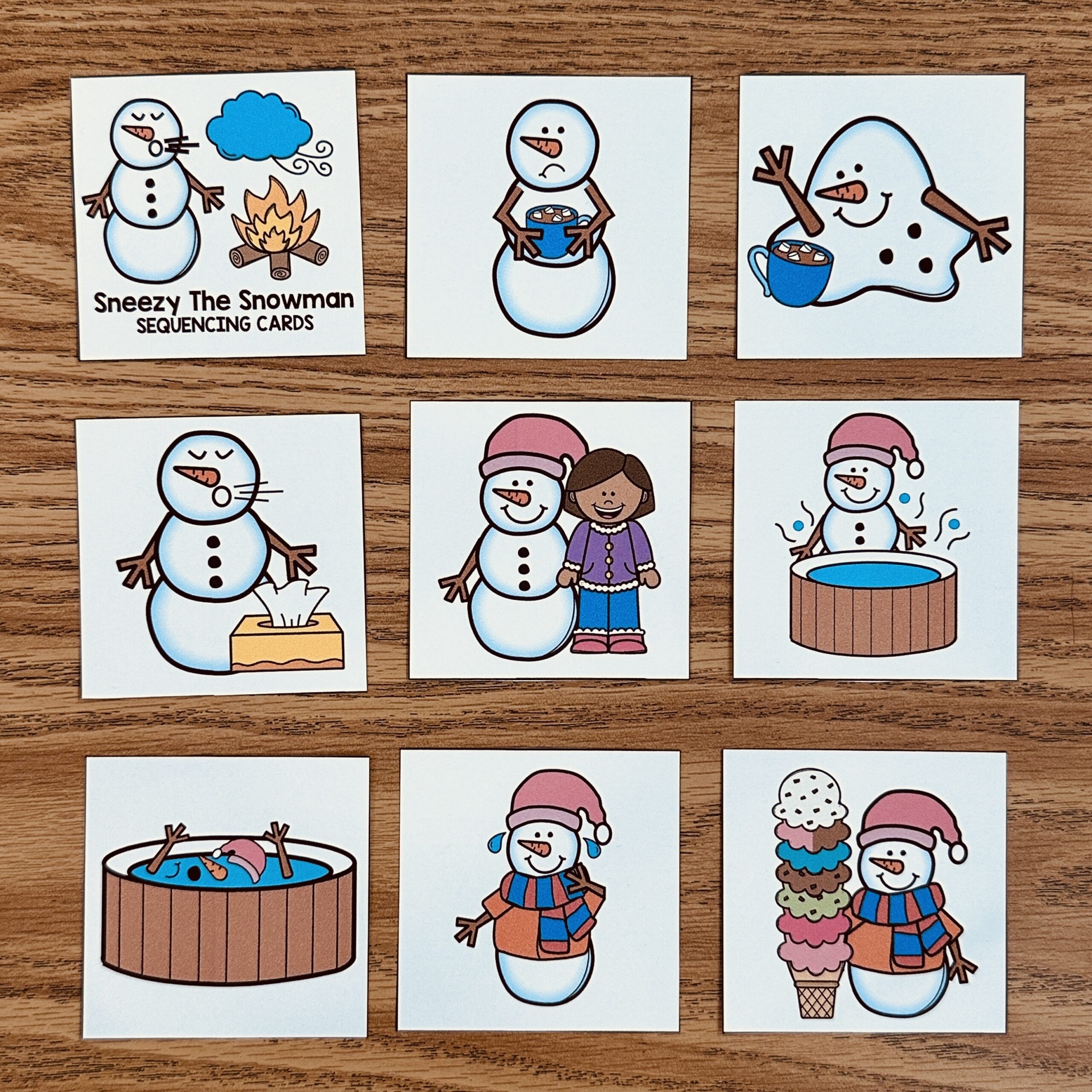 Sneezy The Snowman Sequencing Activities Simply Kinder Plus