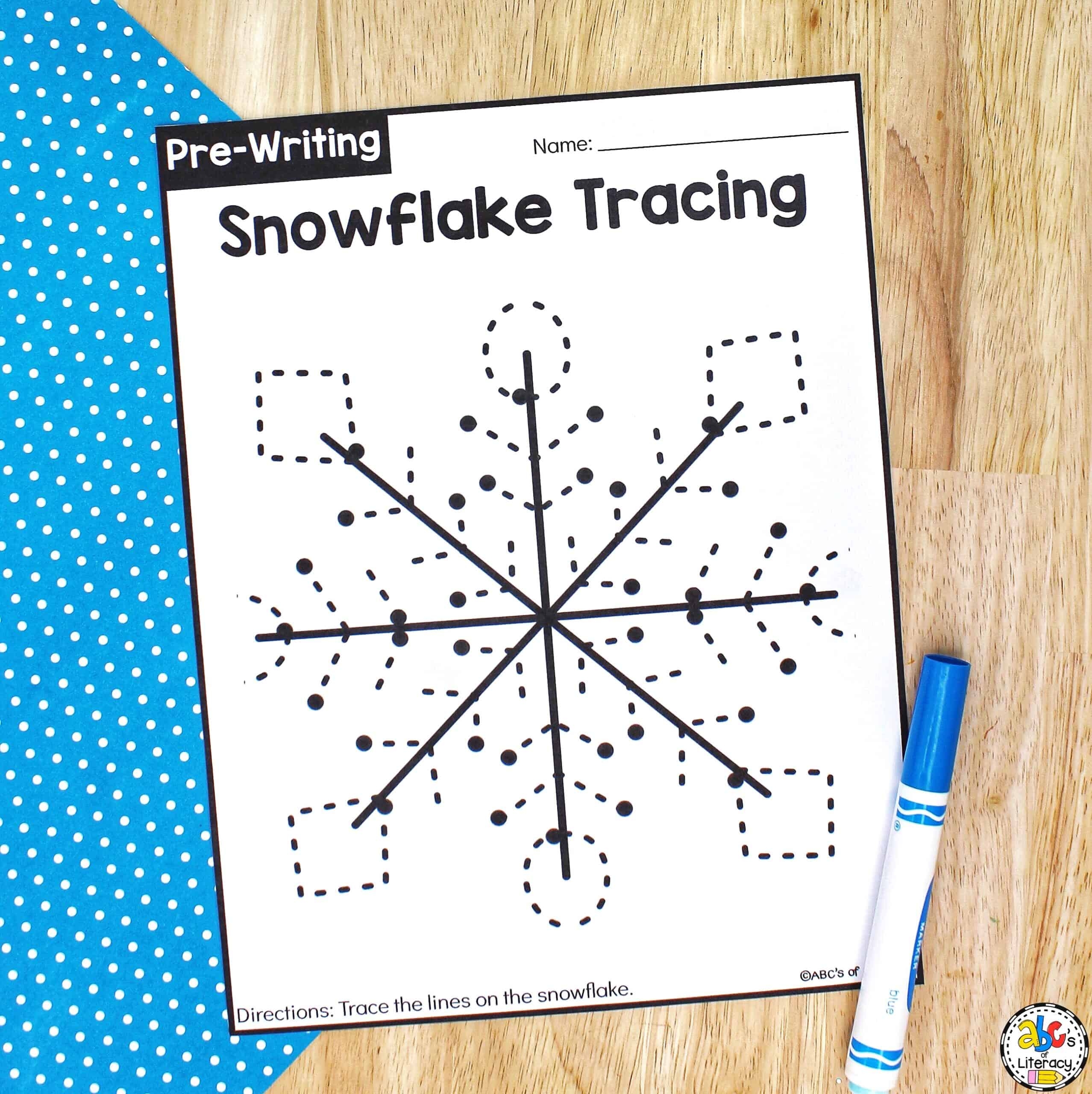 Snowflake Tracing Worksheets For Pre Writers Snowflake Tracing Worksheets For Pre Writers