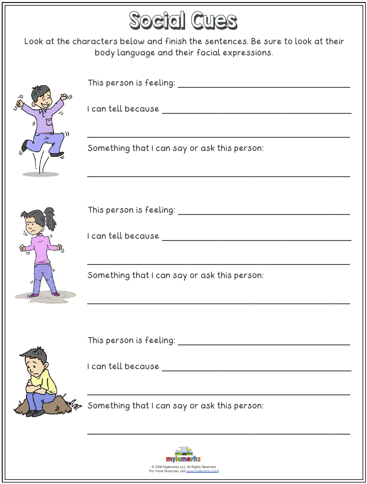 Social Skills Worksheets Free Printable