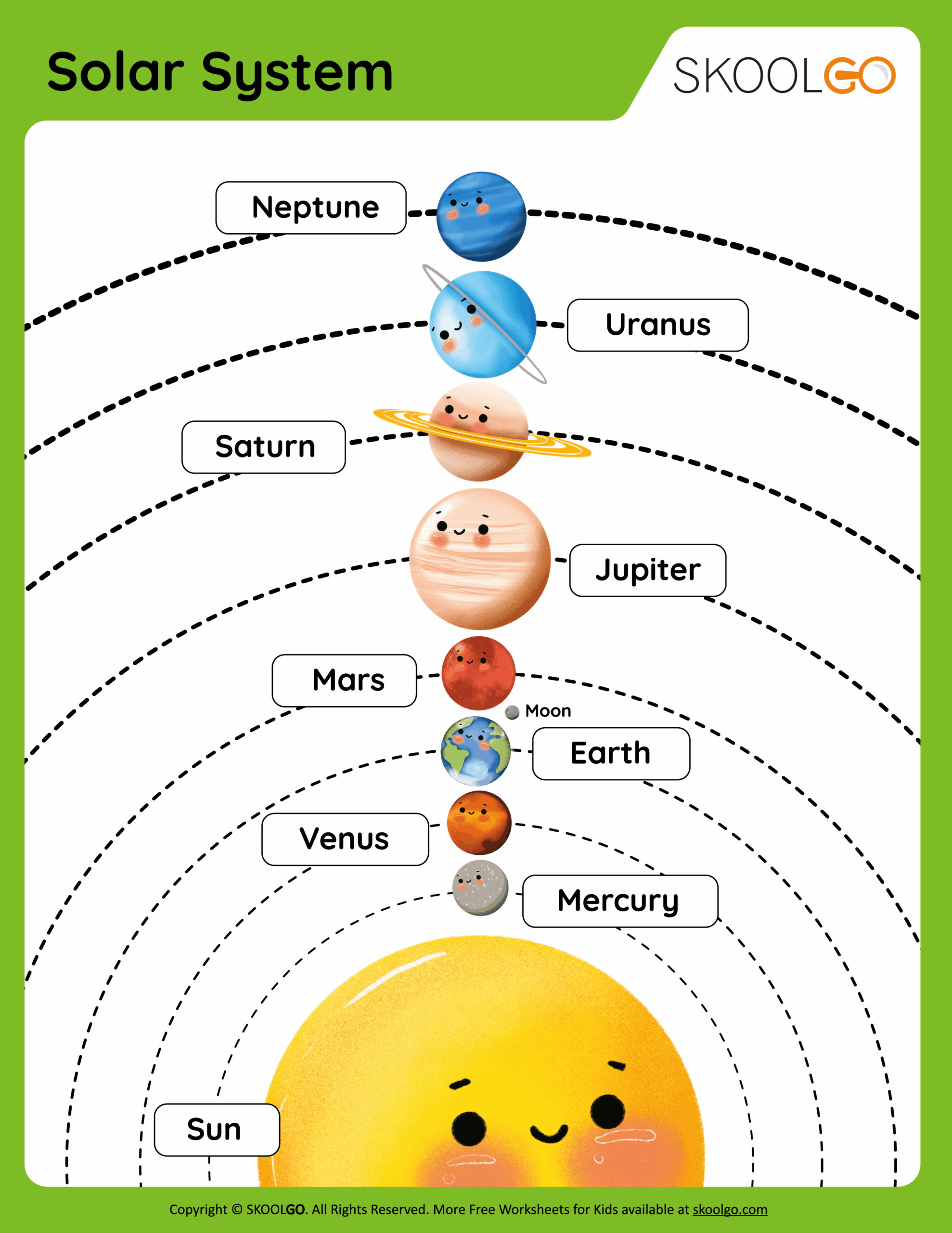Solar System Free Worksheet SKOOLGO Solar System Free Worksheet SKOOLGO