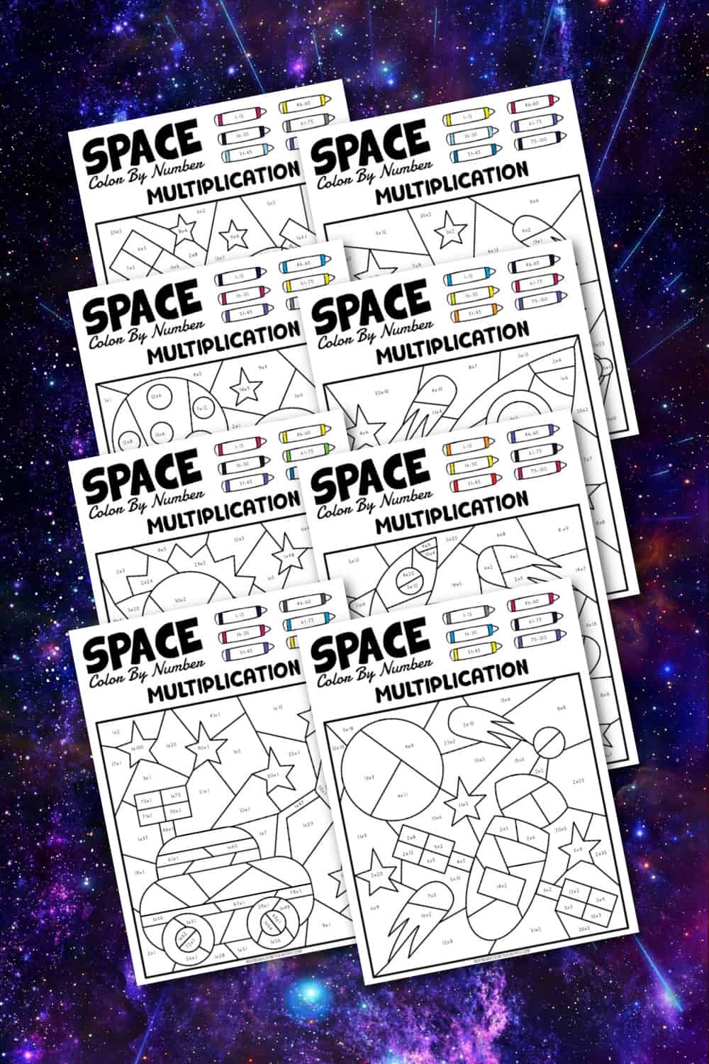 Free Printable Multiplication Math Worksheets Space