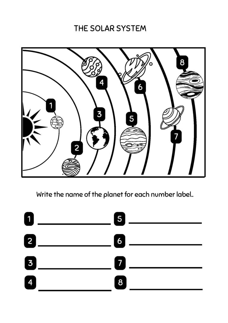 Space Science Worksheets For Kids 3rd 4th Grade With Answer Key 