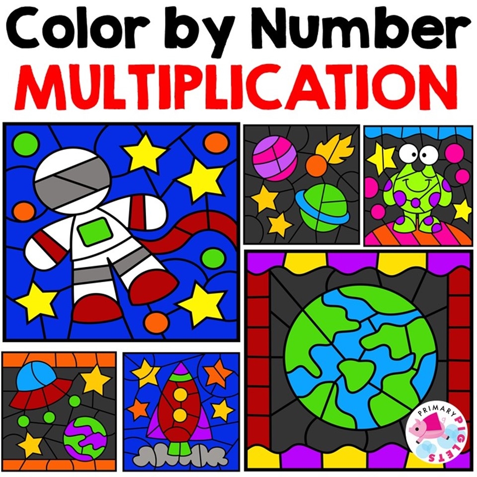 SPACE THEME MULTIPLICATION COLOR BY NUMBER Made By Teachers