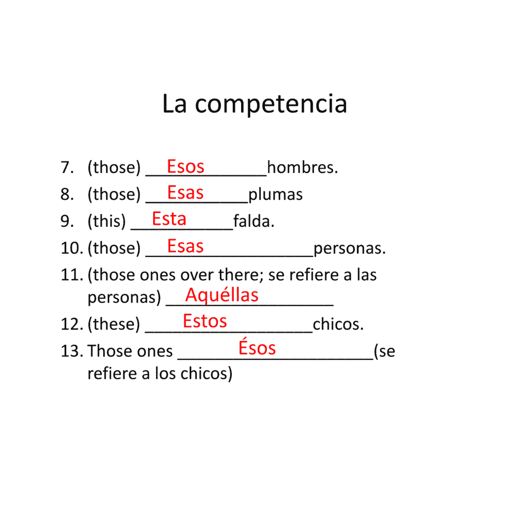 Spanish Demonstrative Adjectives Los Demostrativos Speaking Activities Worksheets Library
