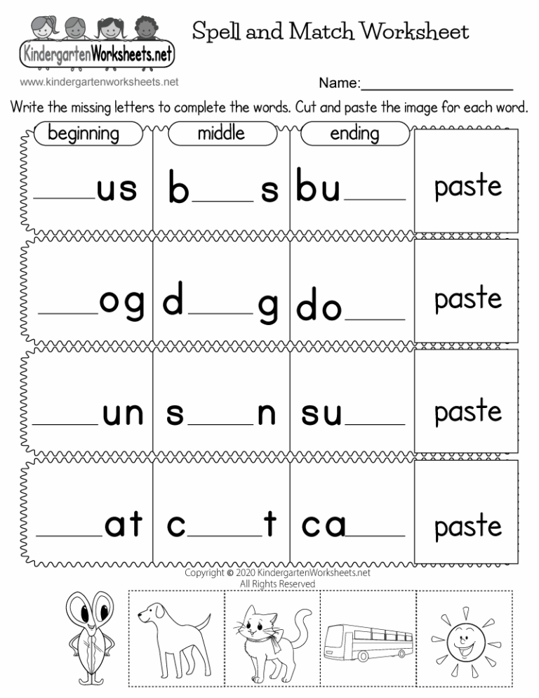 Spell And Match Worksheet Free Printable Digital U0026 PDF