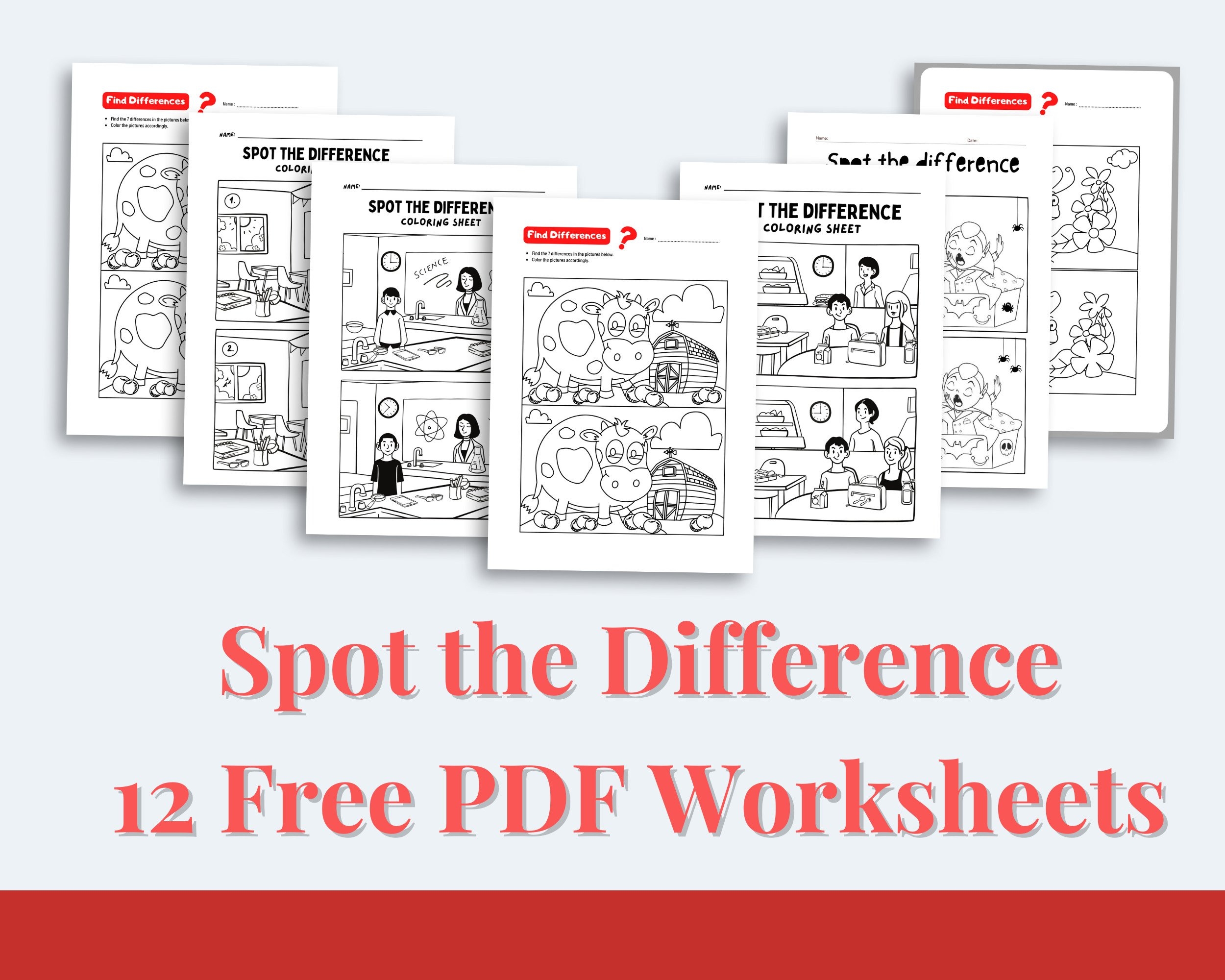 Spot The Difference Worksheets 22 Free PDF Printables 