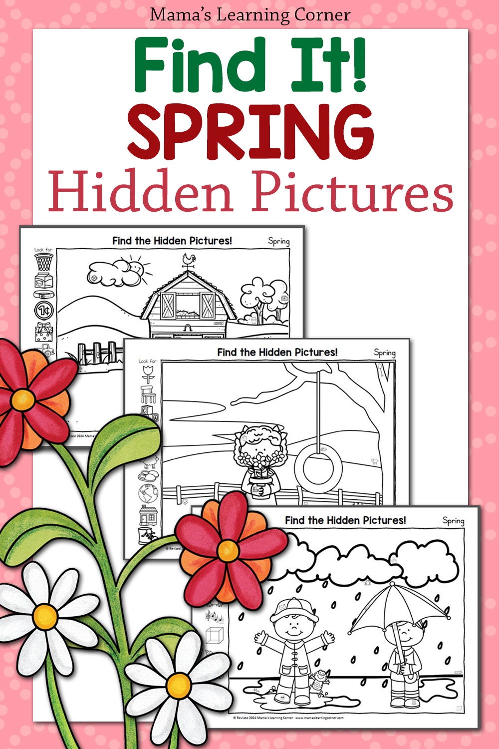 Spring Hidden Pictures Printable Worksheets Mamas Learning Corner