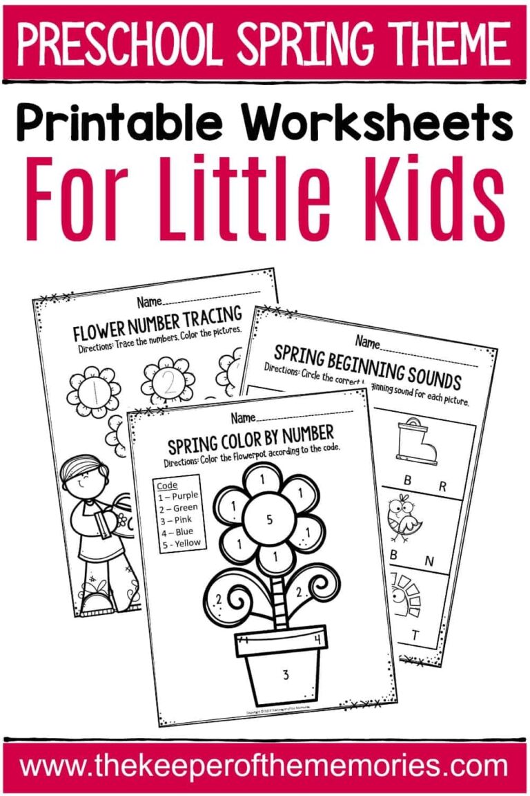 Spring Printable Preschool Worksheets The Keeper Of The Memories