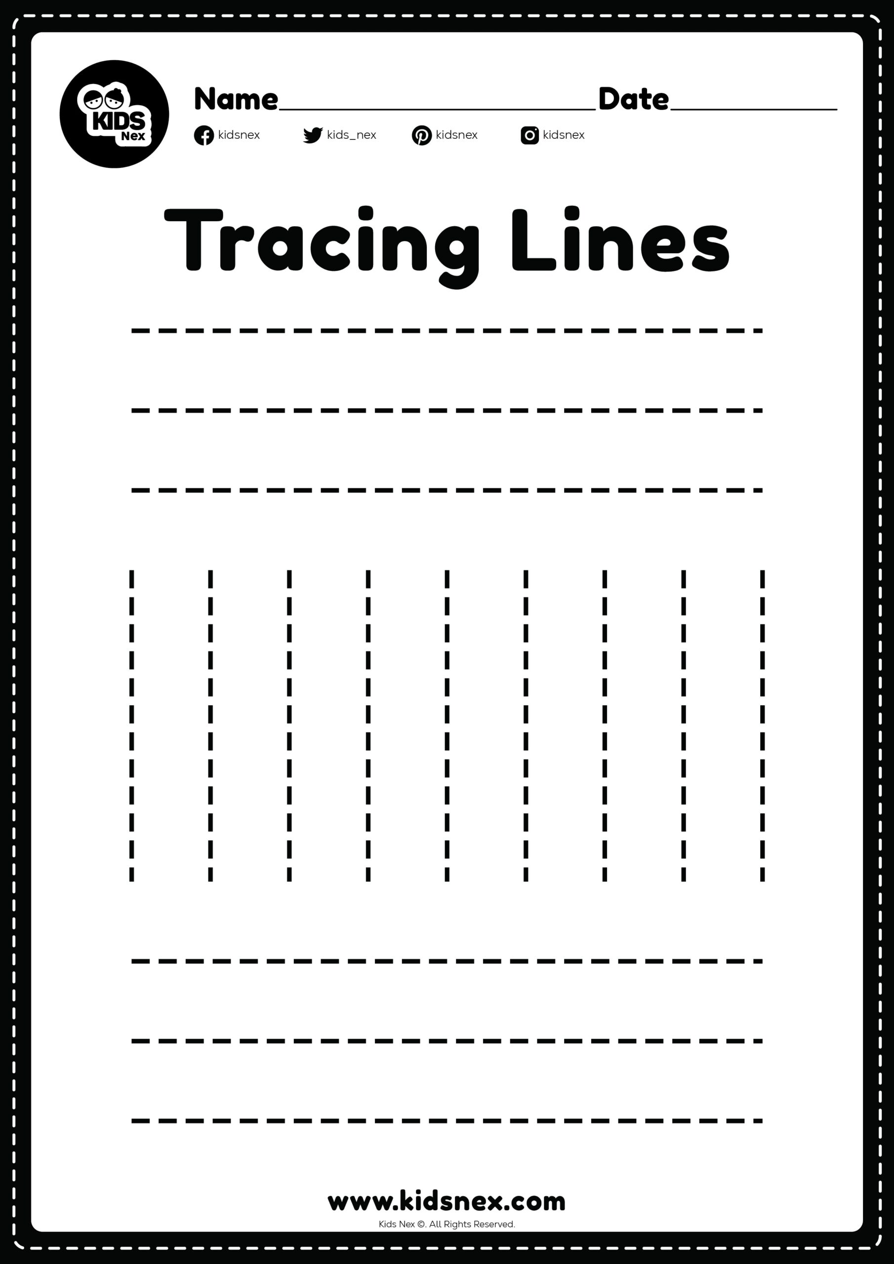 Standing And Sleeping Lines Tracing Worksheet Free Printable 
