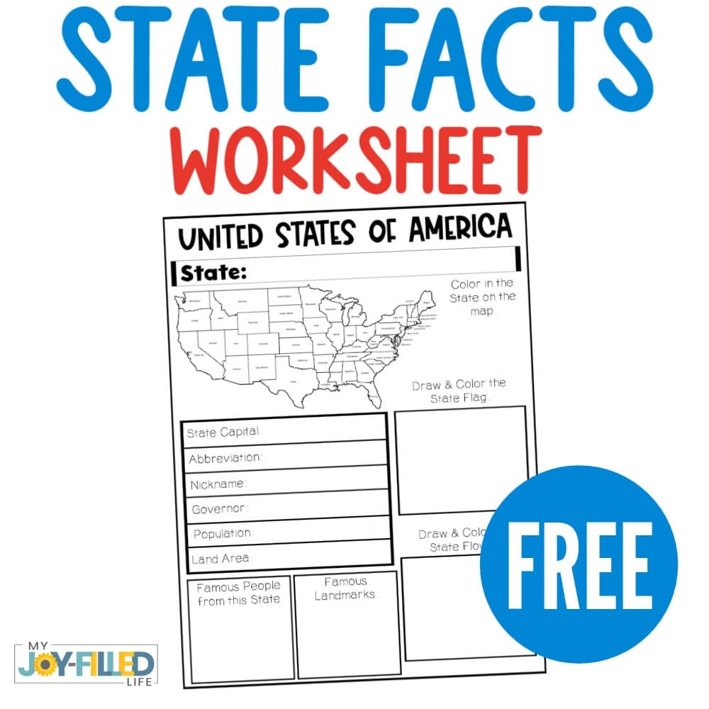 State Facts Worksheet