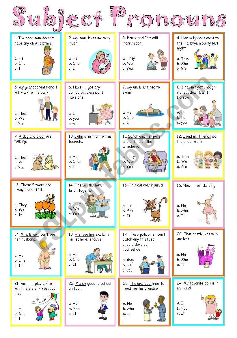 Subject Pronouns ESL Worksheet By Sweetdreamja Worksheets Library Subject Pronouns ESL Worksheet By Sweetdreamja Worksheets Library