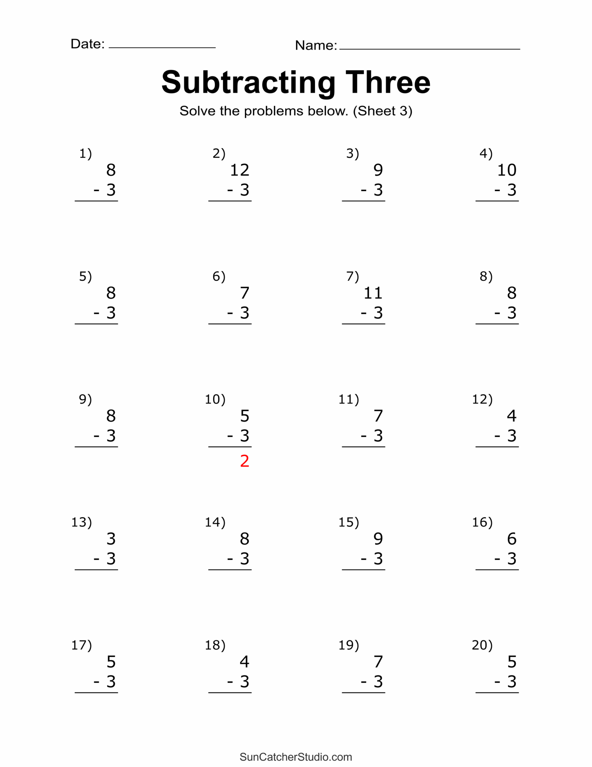 Free Printable Subtraction Worksheets For Kindergarten Free Printable Subtraction Worksheets For Kindergarten
