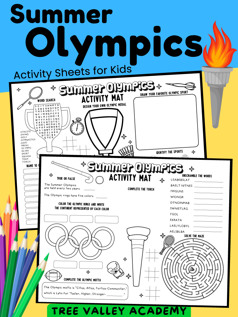 Summer Olympic Activity Sheets Tree Valley Academy Summer Olympic Activity Sheets Tree Valley Academy