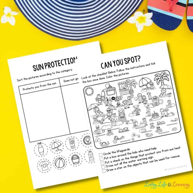 Summer Safety Worksheets