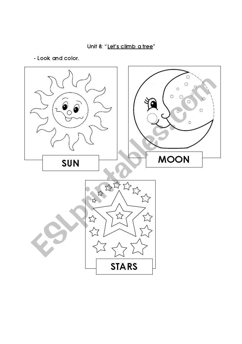 Sun Moon And Stars ESL Worksheet By Malyn bsb