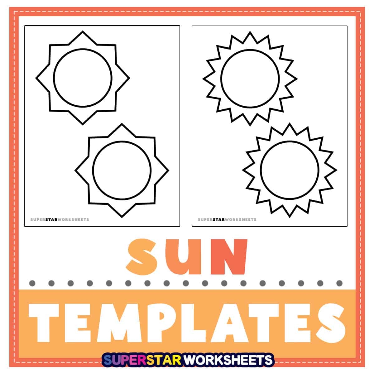 Sun Template Superstar Worksheets