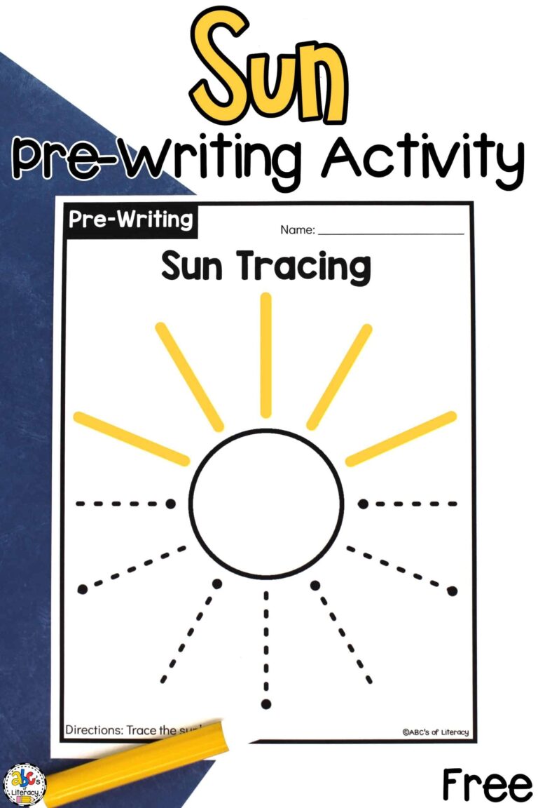Sun Tracing Worksheets Pre Writing Activity For Preschoolers