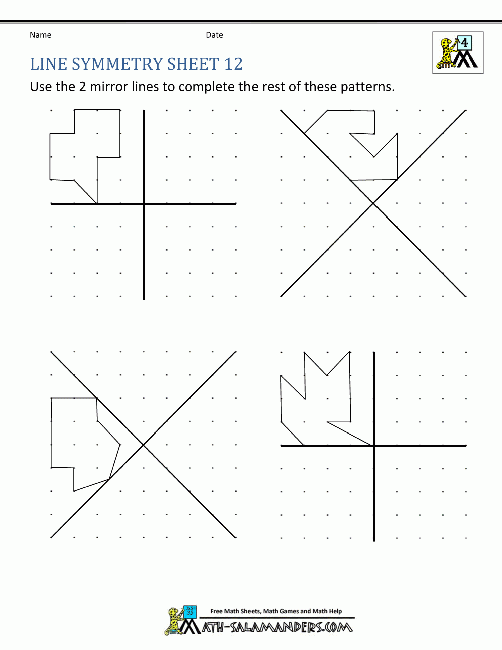 Symmetry Worksheets