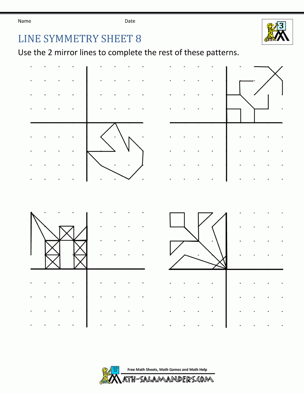 Free Printable Worksheets Symmetry