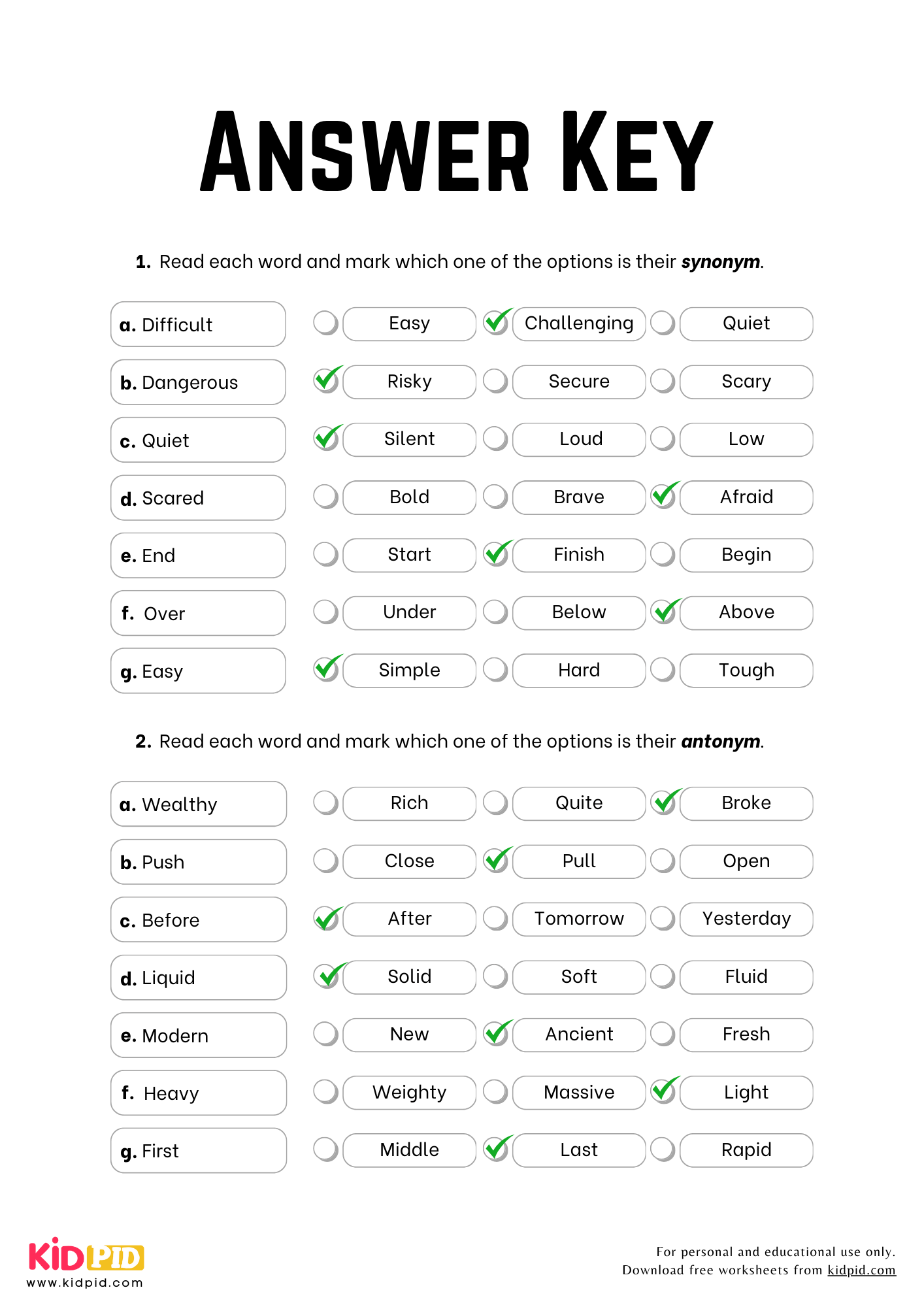 Synonyms And Antonyms Worksheet For Grade 2 Kidpid Synonyms And Antonyms Worksheet For Grade 2 Kidpid