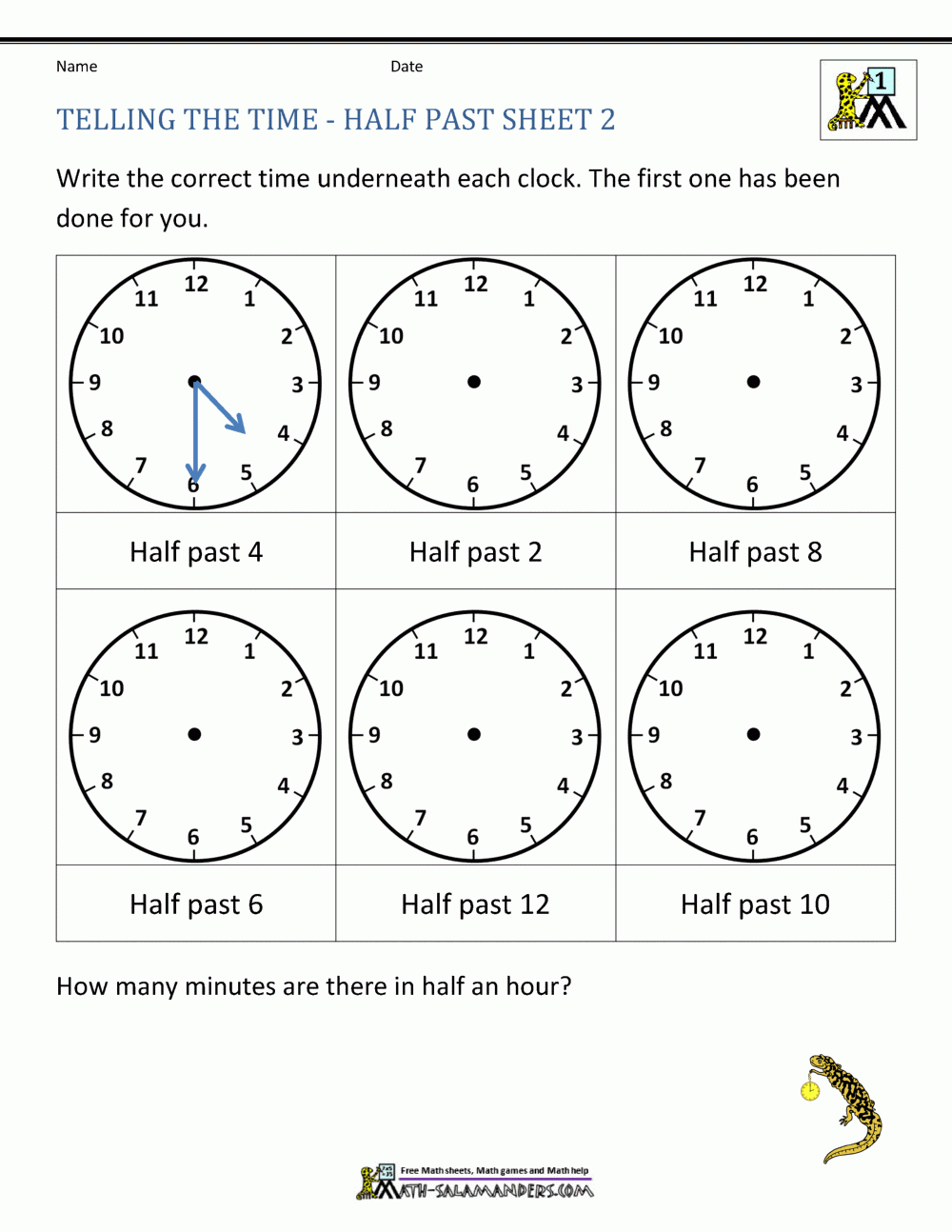 Telling Time Worksheets O clock And Half Past Telling Time Worksheets O clock And Half Past