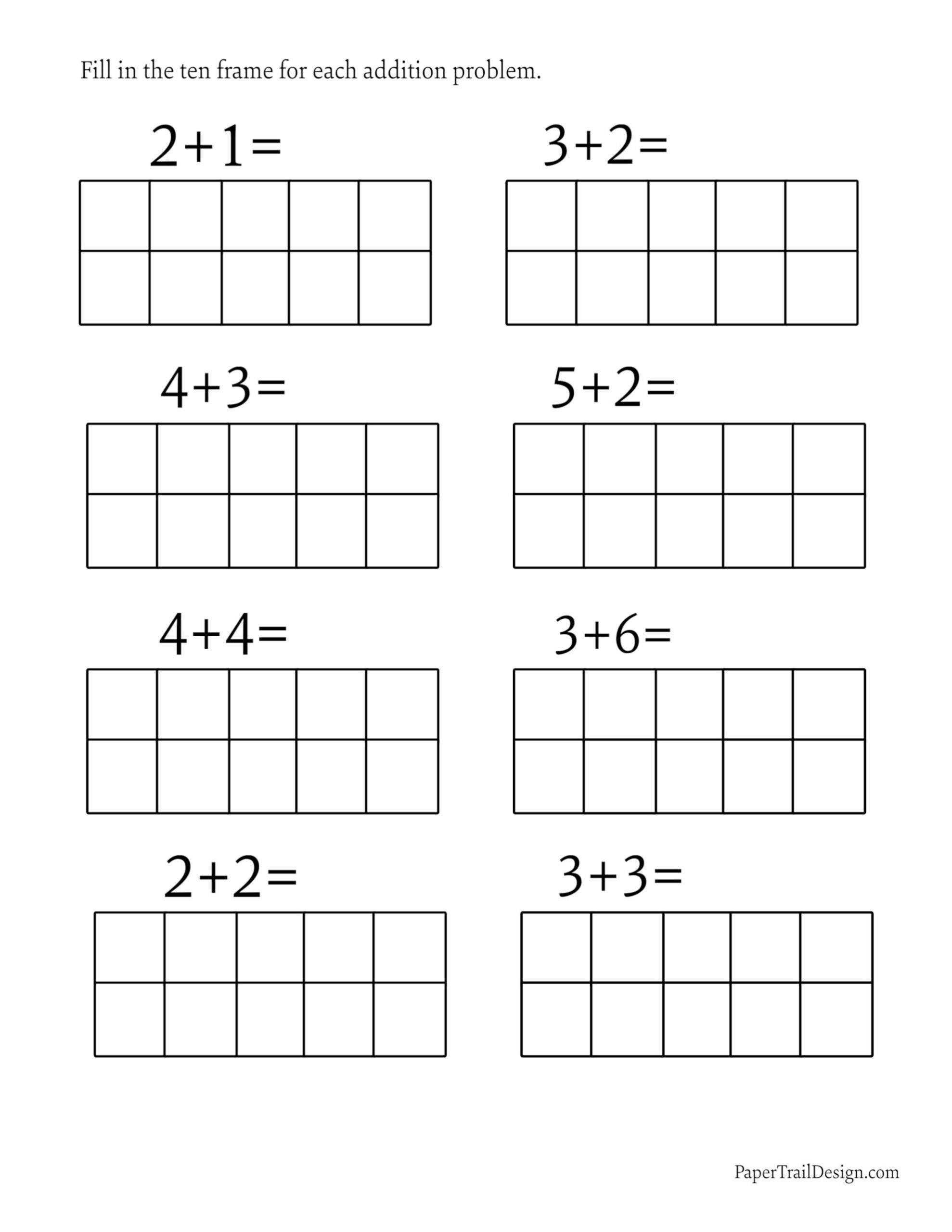 Ten Frame Subtraction Worksheets Free Printables