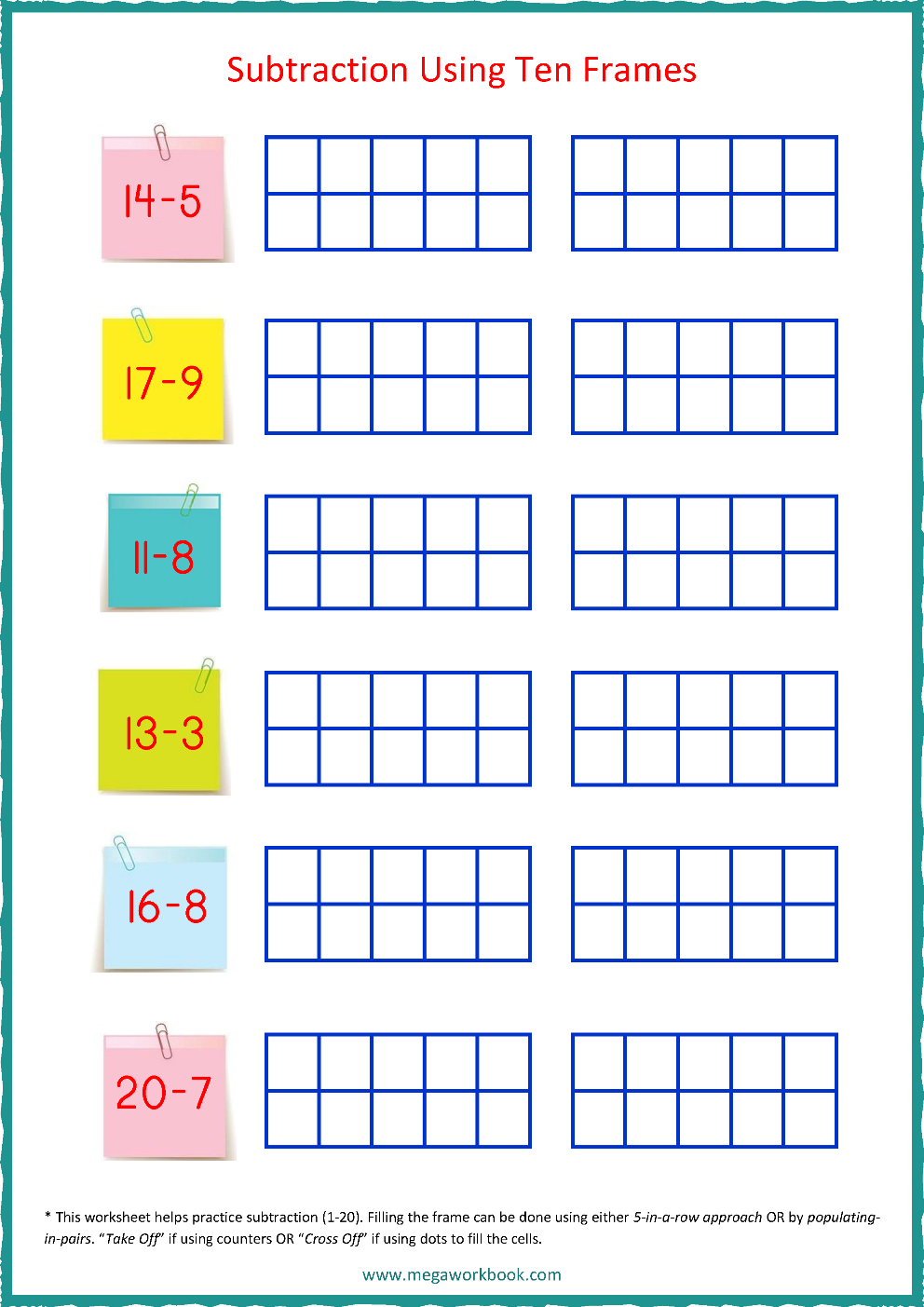 Ten Frame Worksheets Ten Frames 10 Frames Counting Addition 