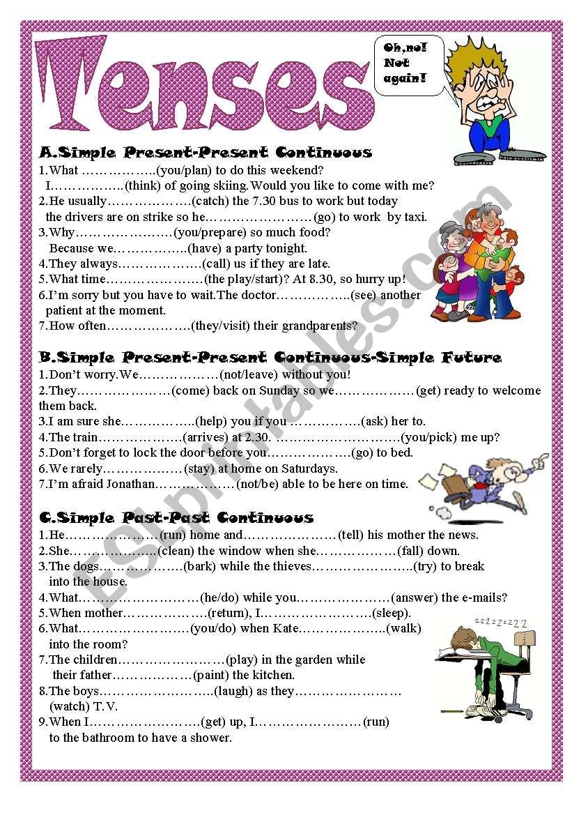 Tenses ESL Worksheet By Kodora Worksheets Library