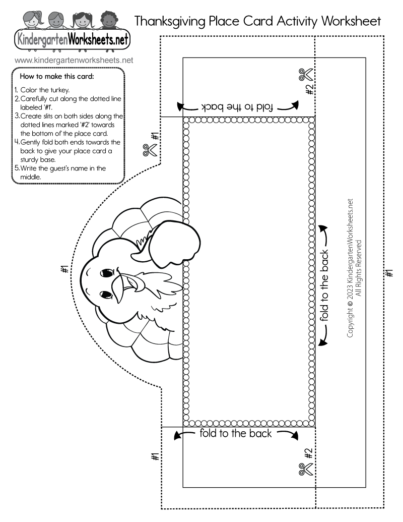 Thanksgiving Place Card Activity Worksheet Free Printable Digital U0026 PDF