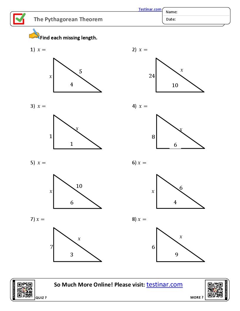 The Pythagorean Theorem Worksheets Worksheets Library
