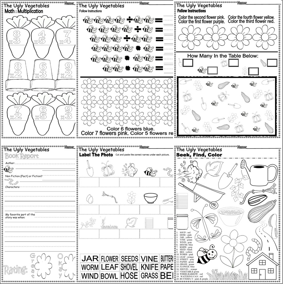 The Ugly Vegetables Free Printable Worksheets