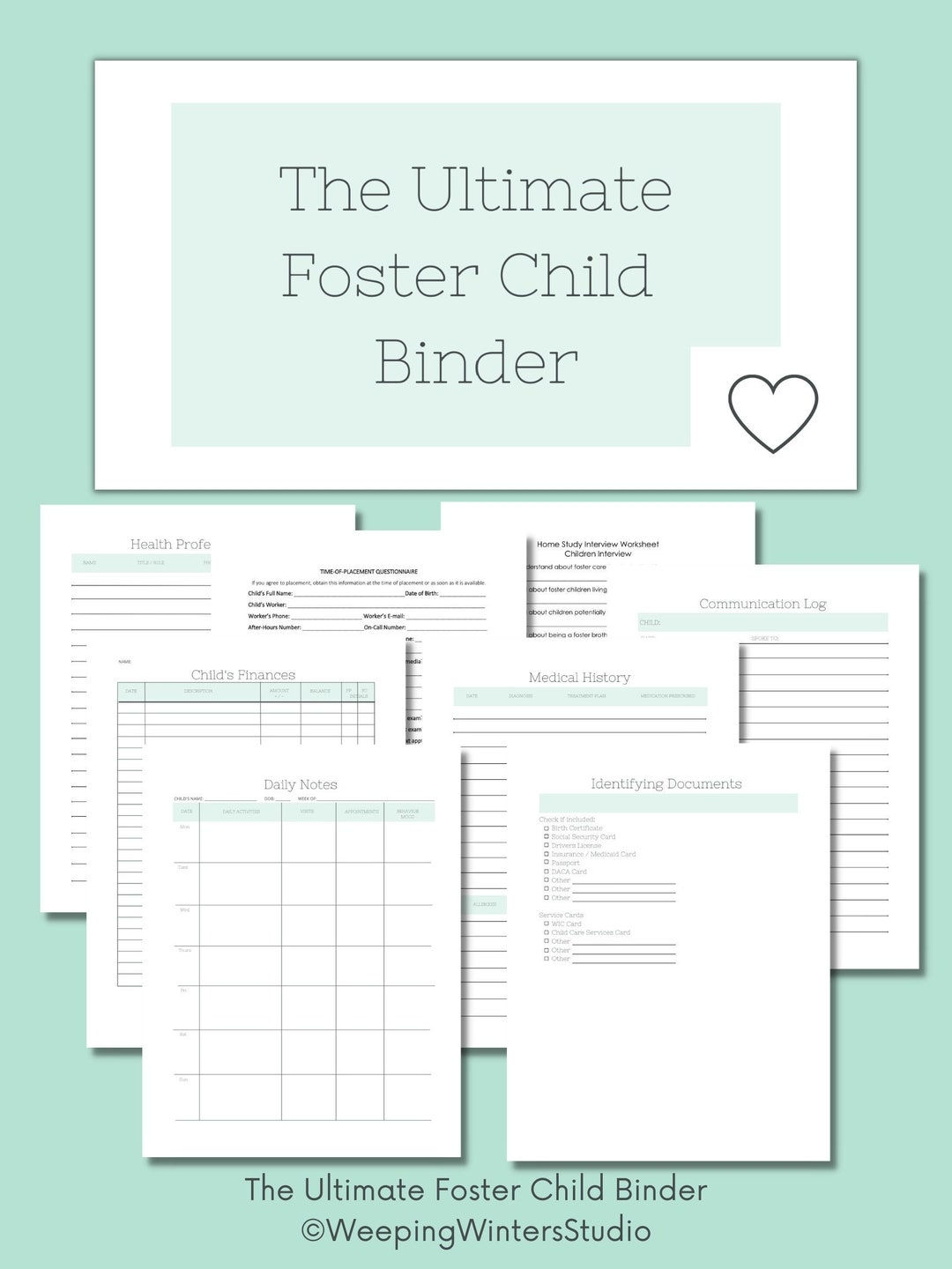 The Ultimate Foster Child Binder BUNDLE Foster Child Case Management 18 Templates Etsy